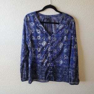 INC Blue Metallic Top